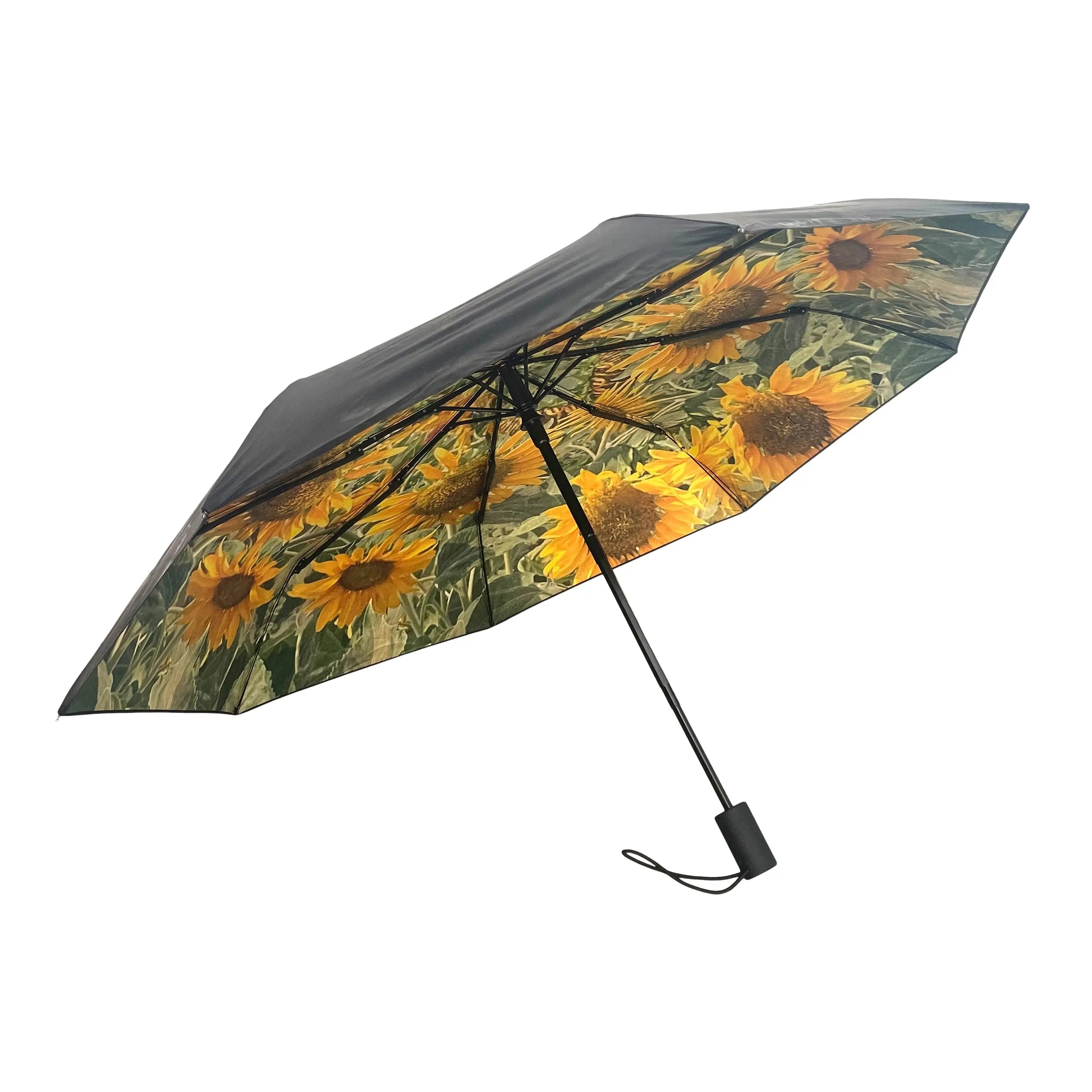 Sunflower Umbrella – Radiant, Windproof & UPF50+ Protection.